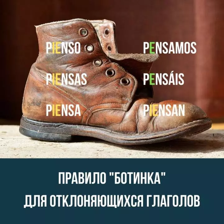 Правило ботинка для отклоняющихся глаголов